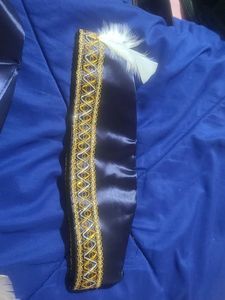 Qawalli Cap In Satin Blue