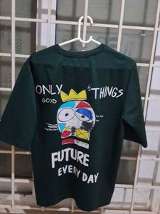 Dark Green Graphic Oversized Tee - Only Good