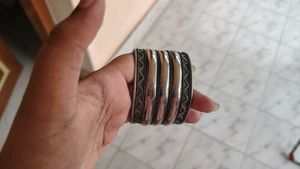 Oxidized Silver Hand Cuff
