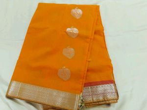 New Cotton Saree With Stitched Blouse Unused
