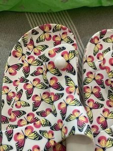 Butterfly Print Flip-Flops