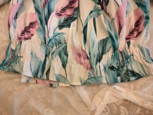 Chic Leaf-Print Off-Shoulder Top