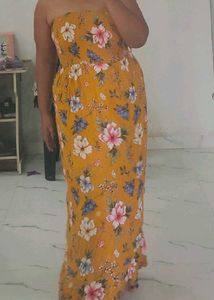 Mustered Floral Gown