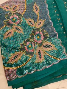 Elegant Teal Saree