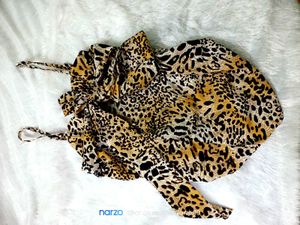 Leopard Print Spaghetti Strap Top