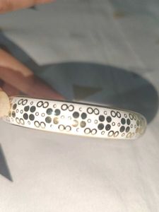 Elegant Gold &amp; White Patterned Bangle (Any 1)
