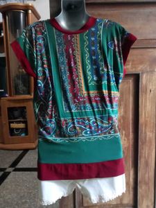 set of 2 Printed Dress, long short