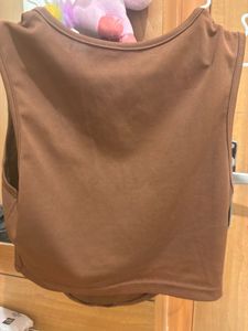Cut Out Brown Corset Top