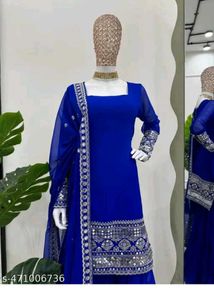 Royal Blue Sharara Suit
