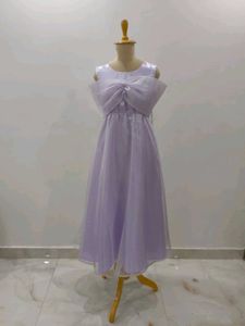 Lavender Bow Midi Dress
