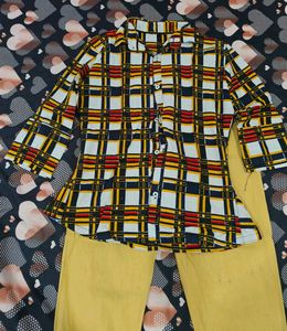 Plaid Shirt &amp; Mustard Pants