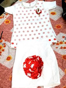 Girls&#39; Polka Dot Dress &amp; Skirt Set