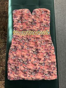 Floral Strapless Mini Dress