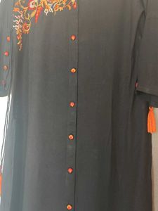 ✨ Elegant Black Embroidered Kurta – Ready to Wear!