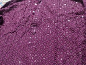 Purple Chikankari Kurta