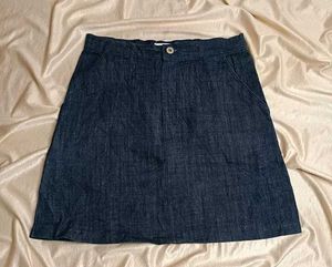 Distressed Denim Mini Skirt