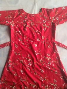 Red Floral Print Dress