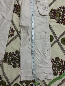 adjustable white cargo jeans