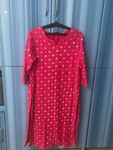 Pink Printed Kurta