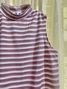 Kpop Mock Neck Striped Top