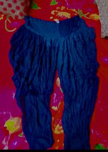 Blue Frock With Dhoti Style Bottom