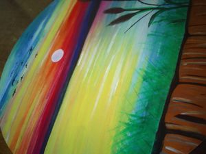 Sale 🤩 Wood MDF Acrylic Sunset Painting