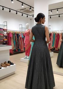 Size 34 to 42 Grey Elegant Ethnic Gown
