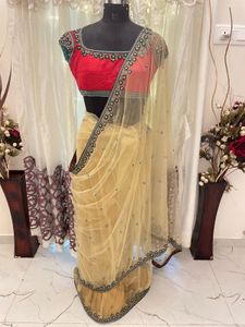 Elegant Net Designer Saree with Blouse