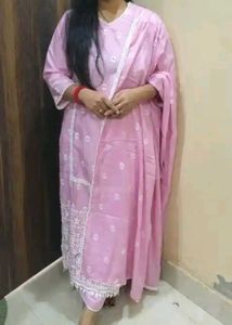 pink kurta set with dupatta