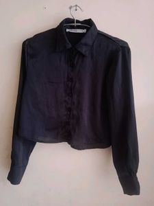 Zara Satin Shirt Top