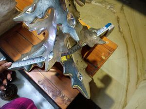 Vintage Pottery Barn Silver Chrome Christmas Tree