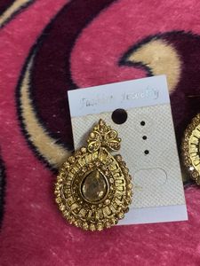 Elegant Gold Tone Jhumka Earrings