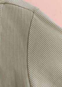 &#34;Sage Green Ribbed Scoop Neck Crop Top – Soft Stre