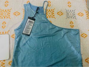 Blue Embellished Crop Top