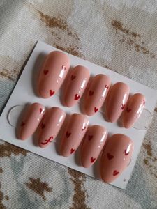 Cute Heart Press-On Nails