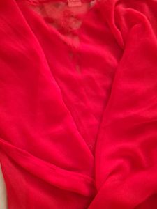 Red Embellished Kurta