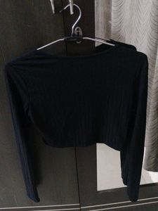 1. SHEIN Black Square Neck Crop Top