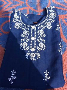 Elegant Blue Embroidered Kurta
