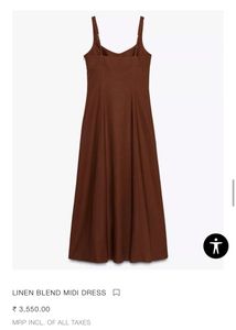 LINEN BLEND MIDI DRESS