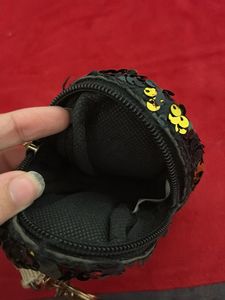 Sequin Rose Coin Pouch Keychain