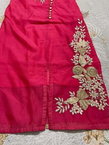 *SURPRISE FREEBIE* Pink Kurti Gotta Patti Work