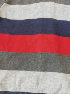 Striped V-Neck Pullover Sweater