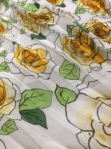 Pleated Floral Mid Length Skirt