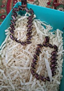 Vintage Purple Crystal Stone Earrings!!