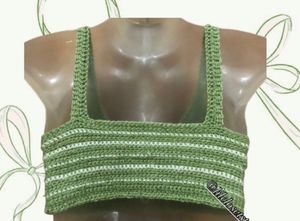 Crochet Green Crop Top