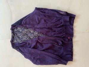 Purple Lace Back Cardigan