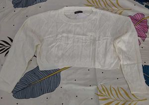 Cream Knit Cropped Sweater 😋