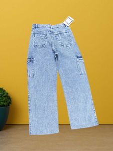 L@25 Size-28 Wide Leg Cargo Jeans