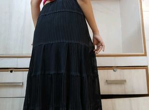 Tiered Black Maxi Skirt