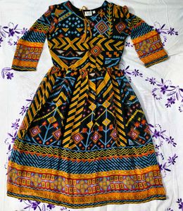 Abstract Print A-line Dress